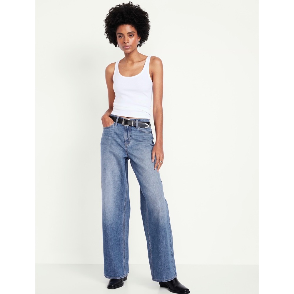 Old Navy Mid-Rise Wow Baggy Wide-Leg Jeans Blue Size 18 Short 788103-00-1